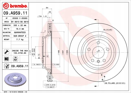 DISCOS ZAPATAS PARTE TRASERA BREMBO MERCEDES CLASE M 