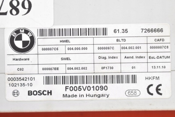 CONTRÔLEUR MODULE COUVERCLES DE COFFRE COUVERCLES DE COFFRE 7266666 BMW F11 UNIVERSEL 09-13