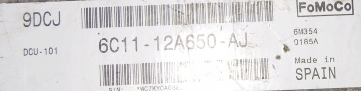 ORDINATEUR CONTRÔLEUR MOTEUR FORD TRANSIT 2,2 TDCI 6C11-12A650-AJ 9DCJ 6M354