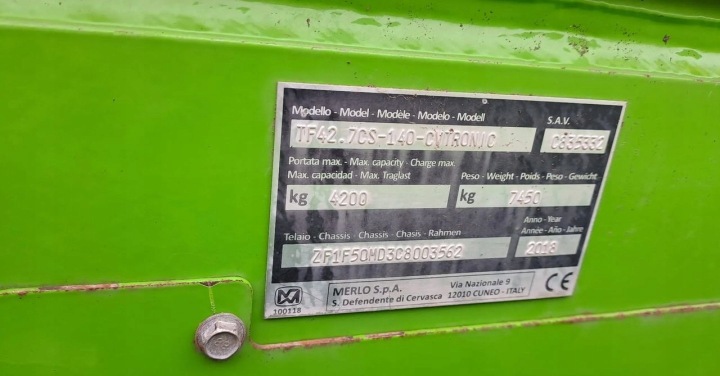 MERLO TF 42.7 CS-140 CHARGEUR TÉLESCOPIQUE MERLO 42.7 CS 140 ANNÉE 2018