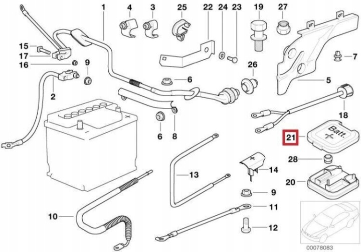 SUPPORT COUVERCLES B BMW 5 E39 7 E38 Z8 E52 MINI R50 R53 ORIGINAL