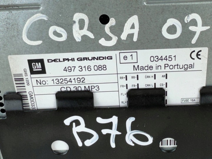 AUTORADIO OPEL OE 13254192