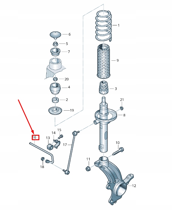 SKODA RAPID NH AVANT ANTI ROLL BAR 6C0411303B