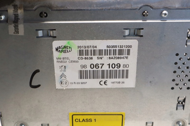 RADIO 9806710980 PEUGEOT 508 I