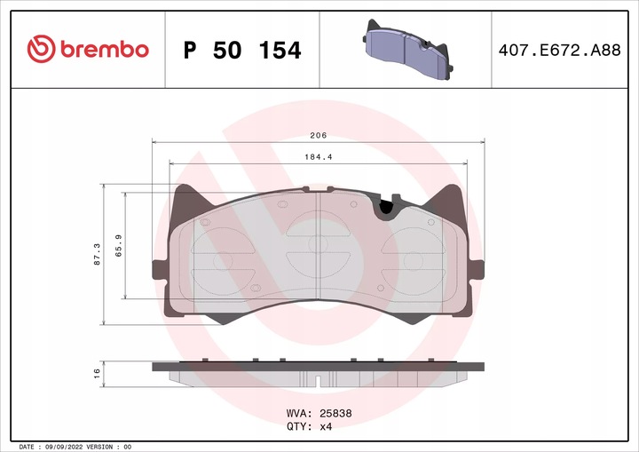 SABOTS DE FREIN DE FREIN AVANT MERCEDES AMG GT ( BREMBO P50154 photo 2 - milautoparts-fr.ukrlive.com