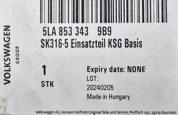 SKODA ENYAQU IV PROTECTION CALANDRE PANNEAU AVANT OE 5LA853343 9B9