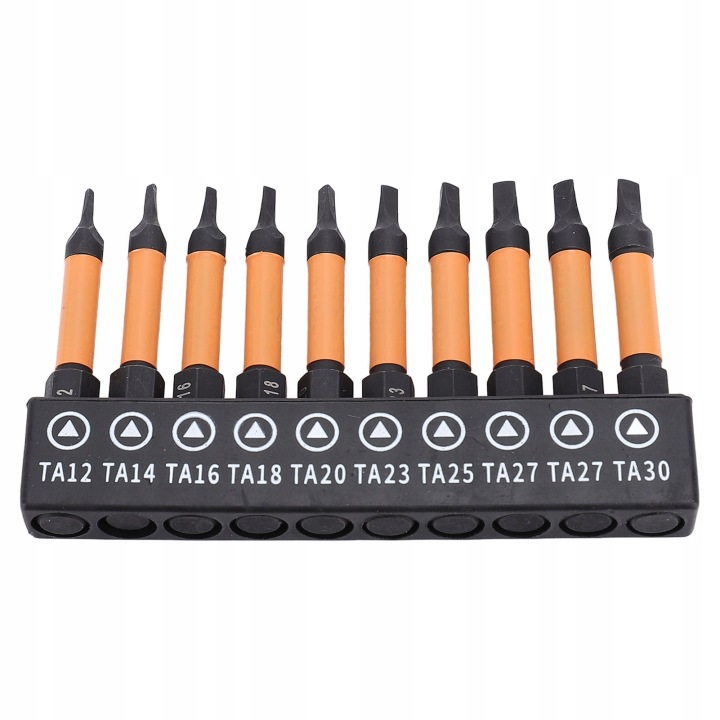 10 PCS TROJKATNY SRUBOKRETNY KIT BITOW 50 MM DUGOSC 1/4 POUCES 38