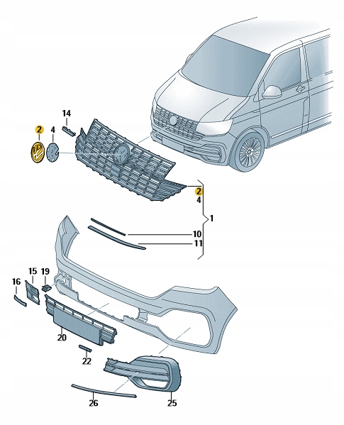 EMBLEMA INSIGNIA VW CRAFTER TRANSPORTER T6 T6.1 