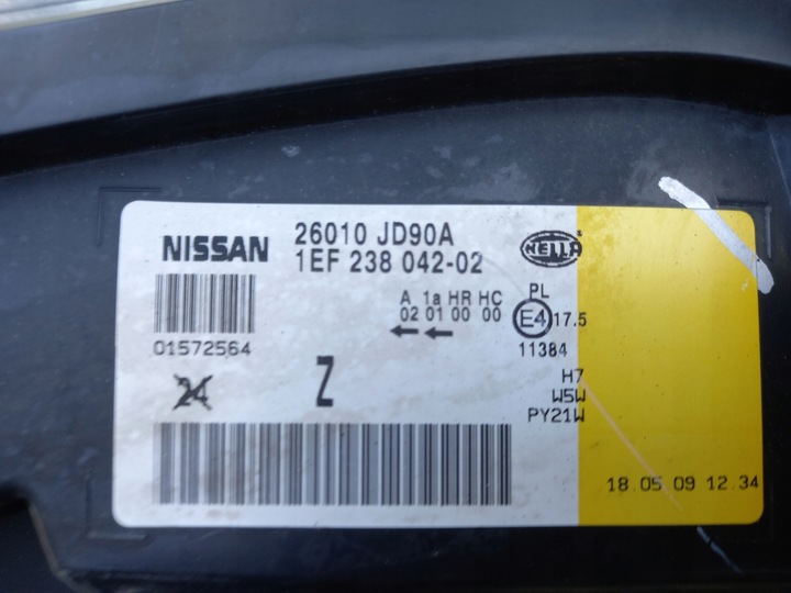 FARO FARO PARTE DELANTERA NISSAN QASHQAI J10 DERECHA EUROPA INTEGRO 