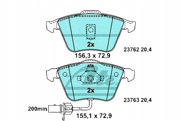 ATE 13.0470-7166.2 SET PADS HAMULCOWYCH, BRAKES TARCZOWE 