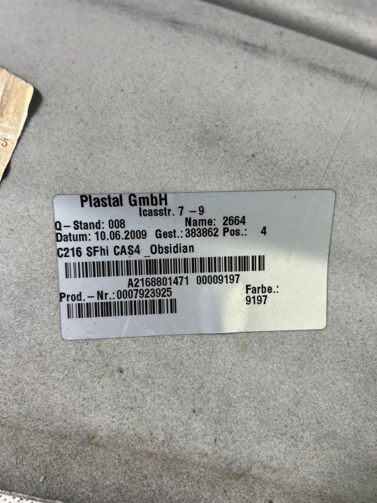 PARE-CHOCS ARRIÈRE ARRIÈRE MERCEDES W216 CL A2168800440