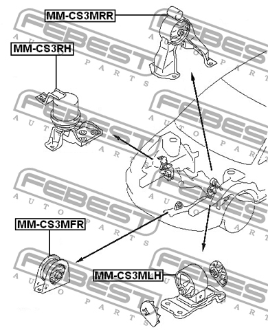 COUSSIN MOTEUR AVANT MT FEBEST MM-CS3MFR