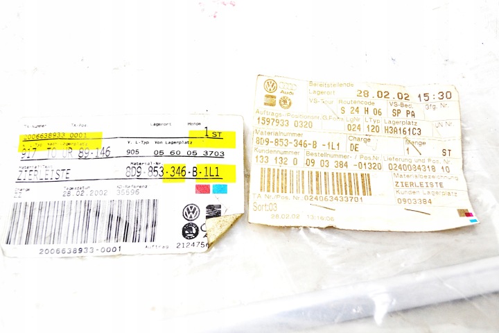 A4 B5 AVANT DROITE ARRIÈRE MOULURE CHROME 8D9853346B NEUF