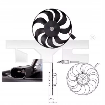VENTILATEUR RADIATEUR MOTEUR TYC 802-0001 AUDI A3