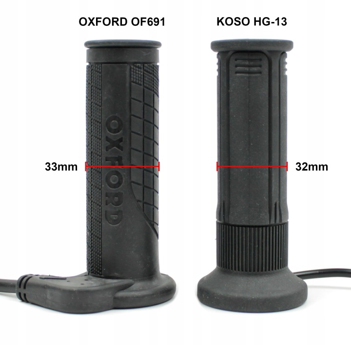 KOSO HG-13 CHAUFFÉ POIGNÉES AVEC ZINTEGROWANYM PRZELACZNIKIEM 120MM AX0410I0
