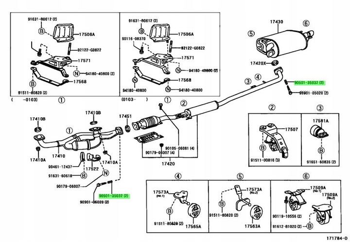 RESORTE SUJECIÓN DE ESCAPE LEXUS IS200 IS300 IS220D RX300 RX450H OEM TOYOTA 