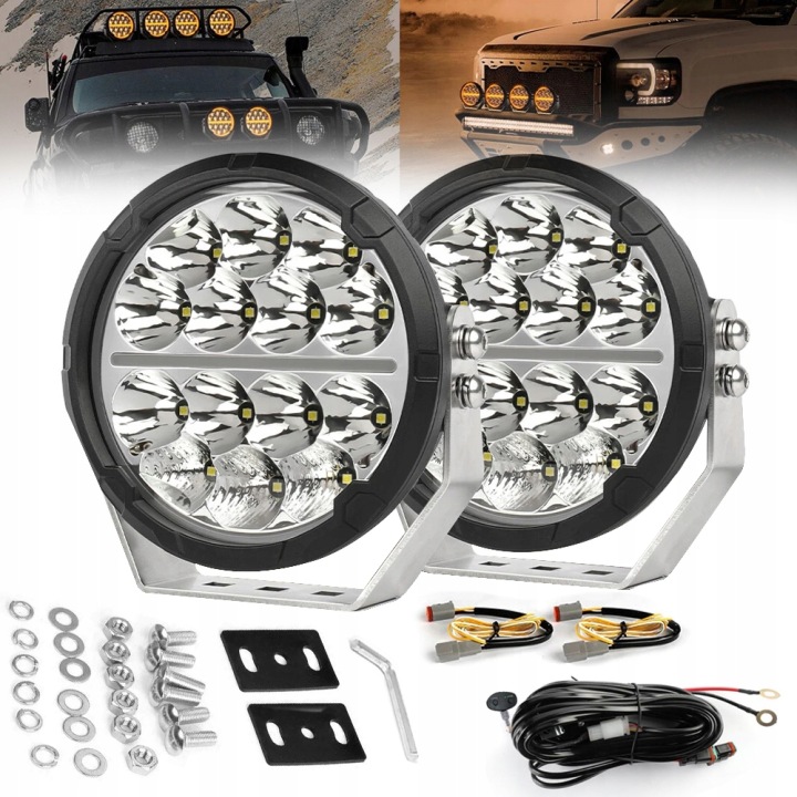 2PCS 500 DANS PHARE PHARES ANTIBROUILLARD LED 7'' 50000 LM BURSZTYNOWE I BLANC LANTERNE