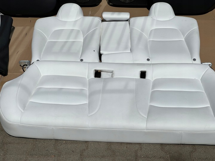 TESLA 3 COMPLET BLANC INTÉRIEUR SIÈGE BANQUETTE ARRIÈRE TAPIC