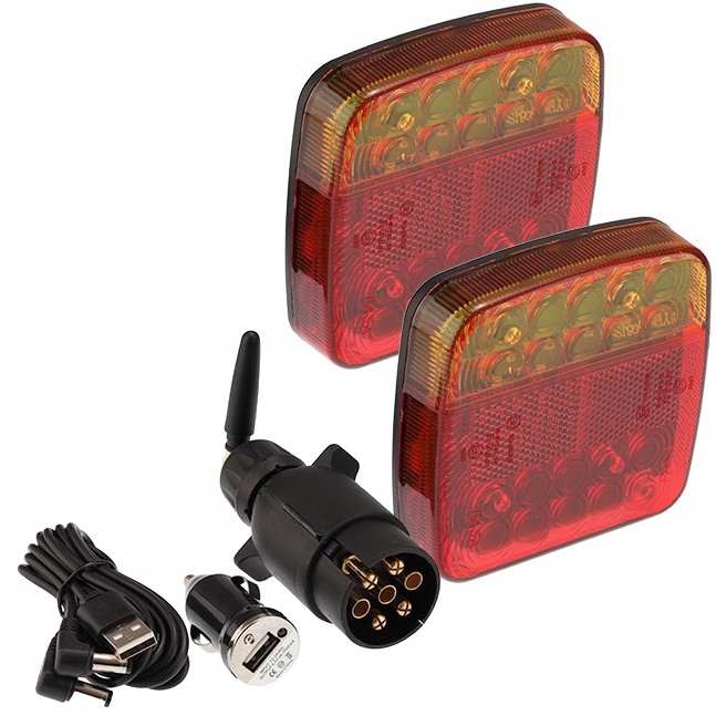 KIT FEUX VERS REMORQUE PHARES SANS FIL LED 12V 24V SUR PRZYCZEPE