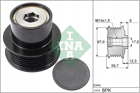 EMBRAGUE ALTERNADOR INA 535 0288 10 