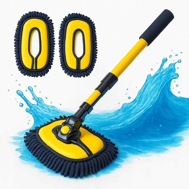BROSSE TÉLESCOPIQUE VERS LAVAGE VOITURES VOITURE MIKROFIBRA 3 INSERTS AMIO-04333