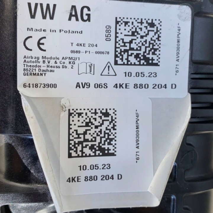 AUDI Q8 E-TRON COUSSIN SÉCURITÉ PASSAGER 4KE880204D