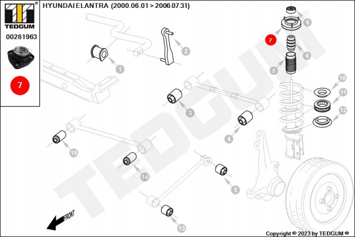FIXATION AMORTISSEUR ARRIÈRE GAUCHE HYUNDAI KIA