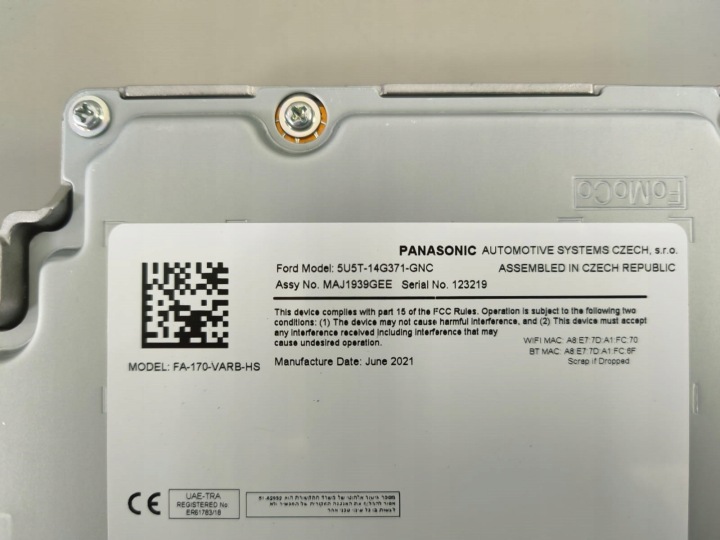 FORD MODULE SYNC 3 NEUF 5U5T-14G371-GNC