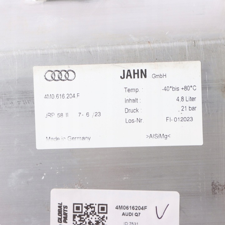 AUDI Q7 4M RÉSERVOIR PRESSION AIR DROIT 4M0616204F