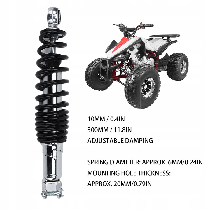 AMORTIGUADOR PARA MOTOR SKUTEROW MOTOROWERY ATV MOTORCYCLE 300MM 