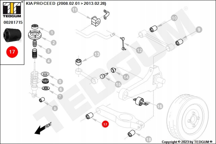 MANCHON WAH. HYUNDAI T. ELANTRA/I30 05-11 INFÉRIEUR TRANSVERSALE INTERNE