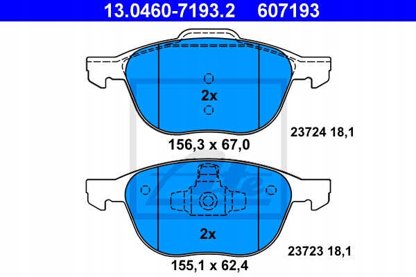 DISCOS ZAPATAS PARTE DELANTERA ATE FORD FOCUS C-MAX 