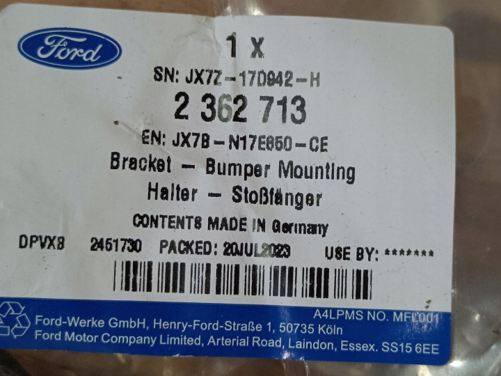 FORD FOCUS MK4 UNIVERSEL GLISSIÈRE FIXATION PARE-CHOCS DROIT ARRIÈRE JX7B-N17E850-CE