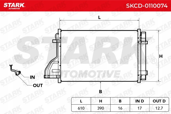 STARK SKCD-0110074 DÉSHYDRATEUR CLIMATISATION AVEC SÉCHEUR VERS HYUNDAI I30 (FD)