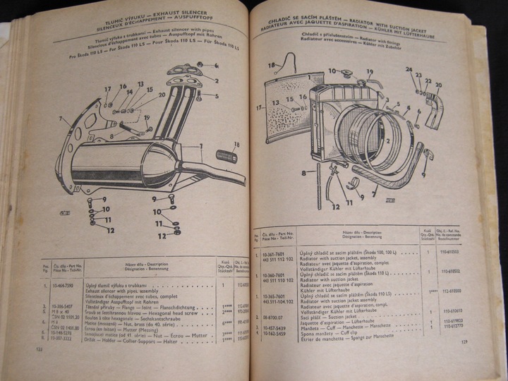 KATALOG PIEZAS DE REPUESTO REPARACIÓN SKODA 100 110 - 1973 DE GAS-GASOLINA 