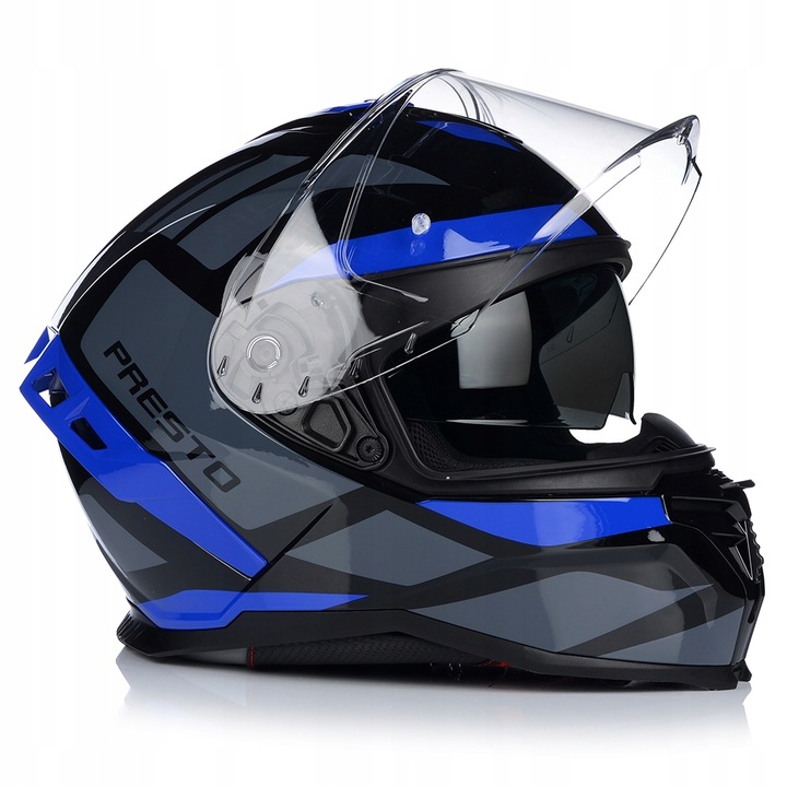 CASCO PARA MOTOCICLETA | VITO PRESTO BLUE | INTEGRALNY SISTEMA PINLOCK + TAPAOBJETIVO 