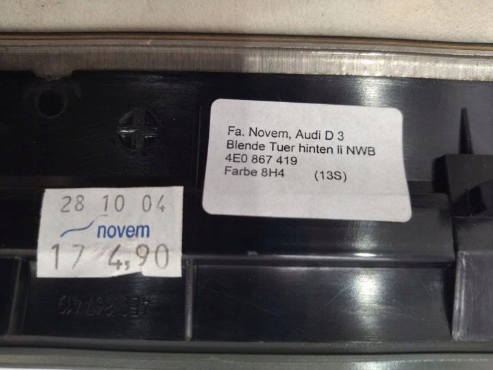 4E0867419H MOULURE PORTES GAUCHE ARRIÈRE AUDI A8 D3 2003-2010R