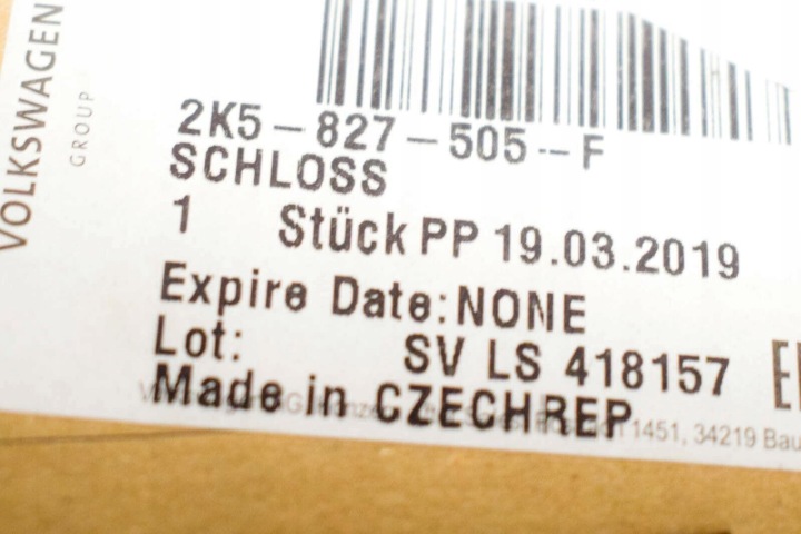 SERRURE DE PORTE ARRIÈRE GAUCHE VW CADDY 2K 2K5827505F