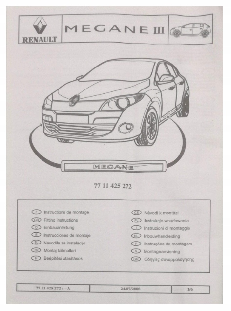 MOLDURAS BRIDAS PARA UMBRALES RENAULT MEGANE 3 