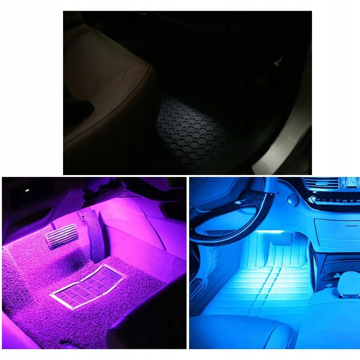 CINTA DIODO LUMINOSO LED DO COCHE AUTO ILUMINACIÓN RGB 5050 APLIKACJA BLUETOOTH CONTROL REMOTO 