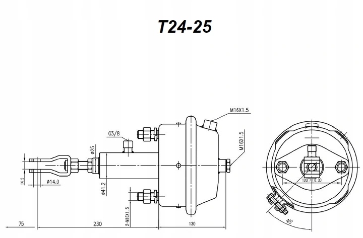 AMORTIGUADOR DE FRENAPARA PARA PRZYCZEP ROLNICZYCH T24-25 