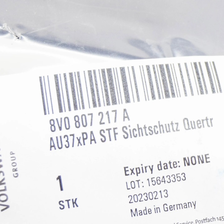 GLISSIÈRE PARE-CHOCS ARRIÈRE AUDI A3 8V 8V0807217A