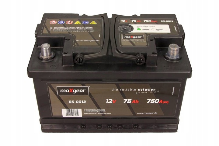 MAXGEAR BATERÍA 12V 75AH 750A L- 278X175X175 Z OCZKIEM KONTROLNYM 