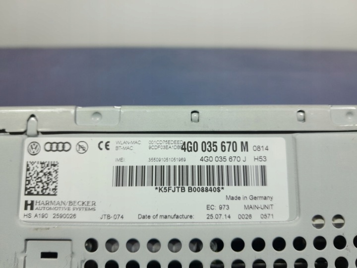 AUDI A6 C7 MODULE NAVIGATION LECTEUR DE CARTE MMI 4G0035670M