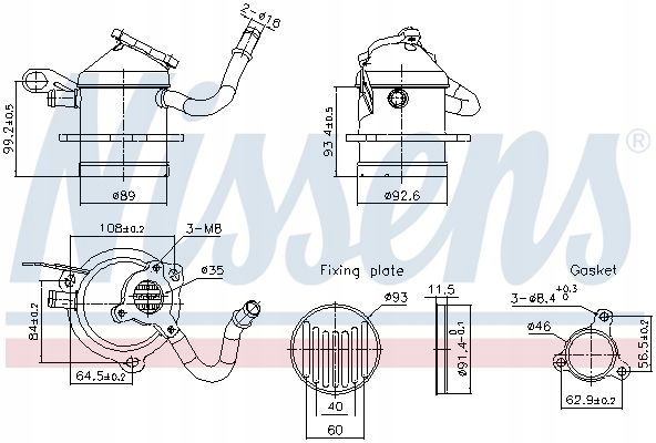 RADUADOR GASES DE ESCAPE 989480 NISSENS 