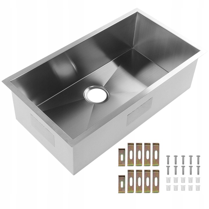 UNDERMOUNT ZLEW L780 W430 H230MM 304 ACIER INOXYDABLE 90 MM ZLEW G0