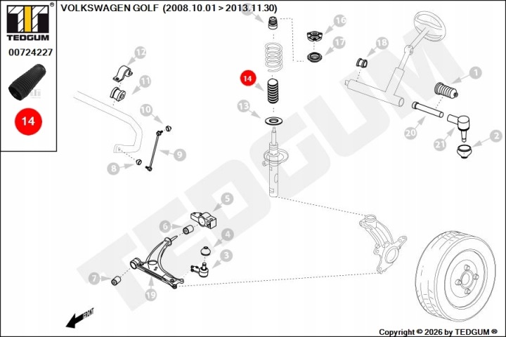 AUDI SEAT SKODA VW PROTECTION AMORTISSEUR AVANT GAUCHE DROITE
