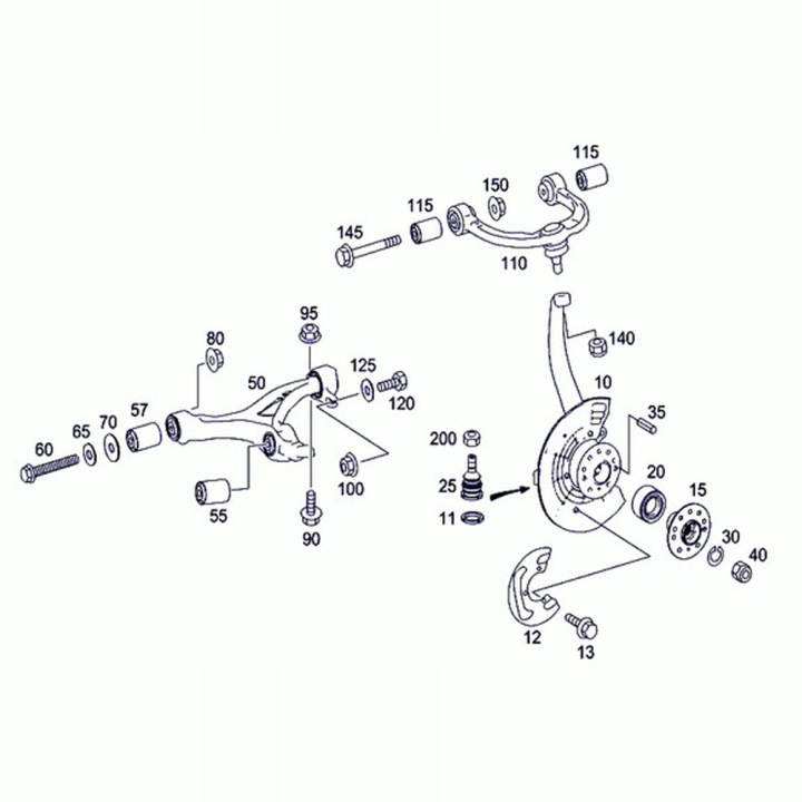 AVANT SUSPENSION SUPÉRIEUR BRAS COMMANDE A2513300807 A2513300707 V6