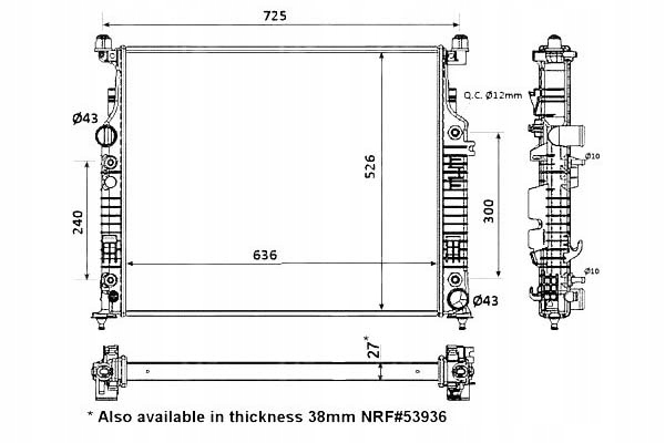 RADIATEUR EAU MERCEDES GL 500 4-MATIC (164.886)