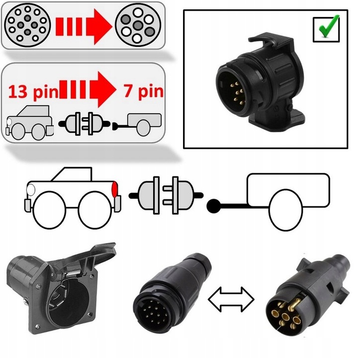 ADAPTADOR ADAPTADOR ELEKTRYKI DE BARRA DE REMOLQUE HOL. AUT EE.UU. PARA FORD ESCAPE 08-12 